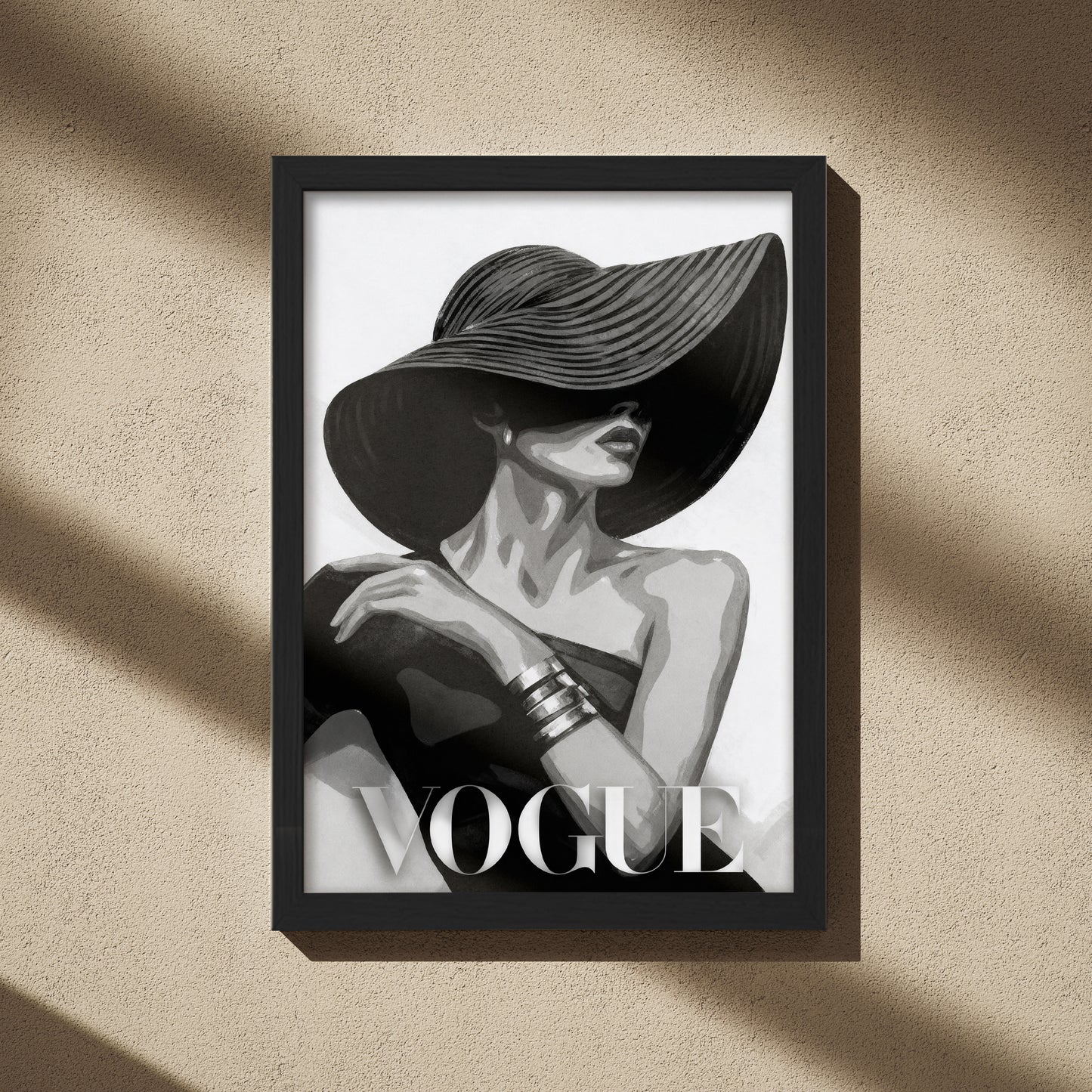 VOGUE Fashion Lady Black & White Framed Wall Art