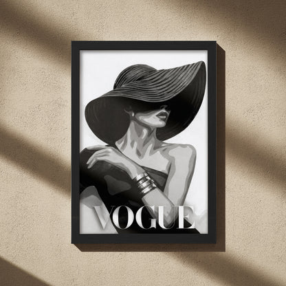 VOGUE Fashion Lady Black & White Framed Wall Art