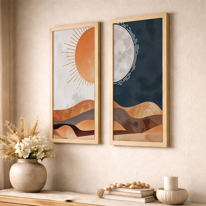 Sun & Moon Desert Wall Art Set of 2