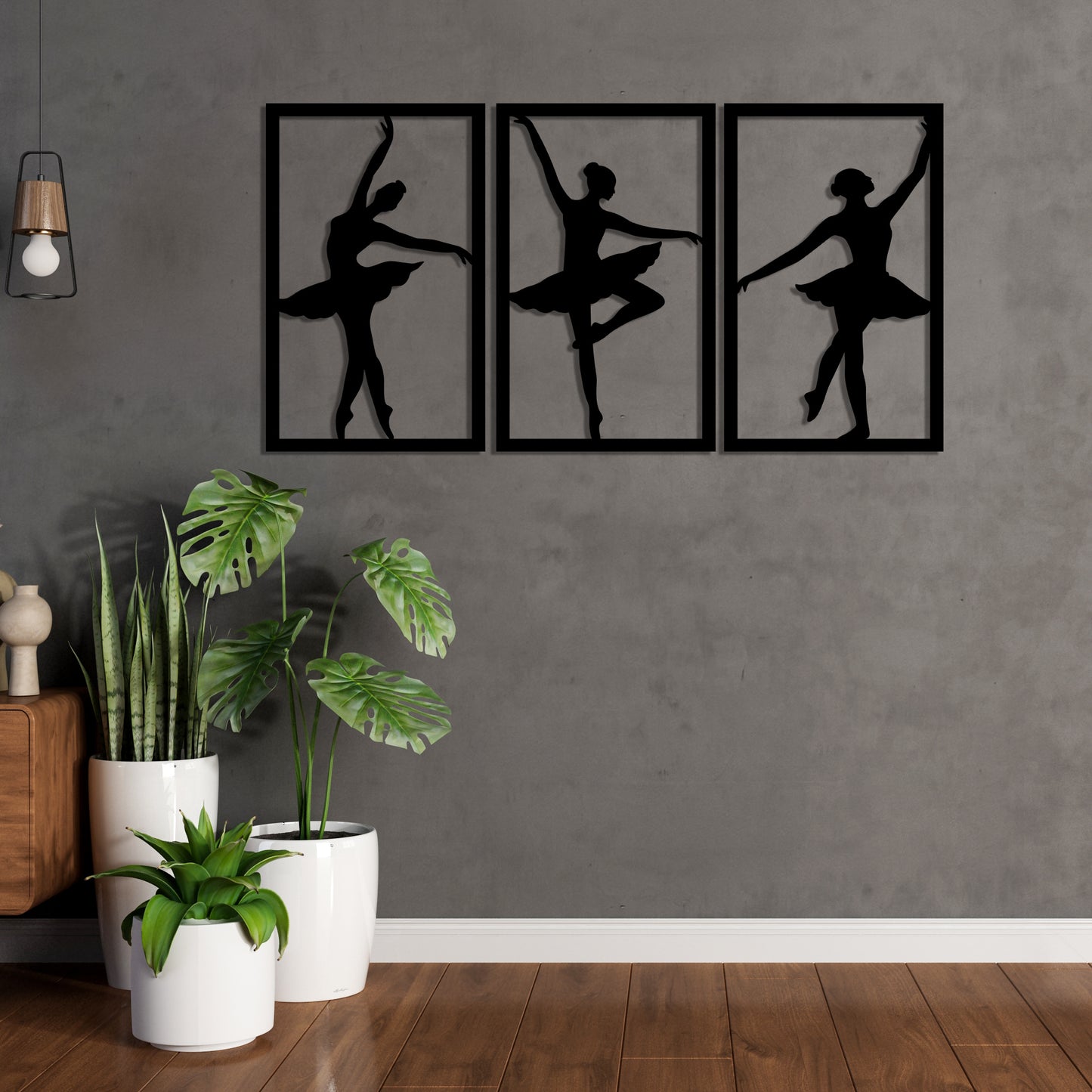 Ballet Dancers Pinewood Wall Art
