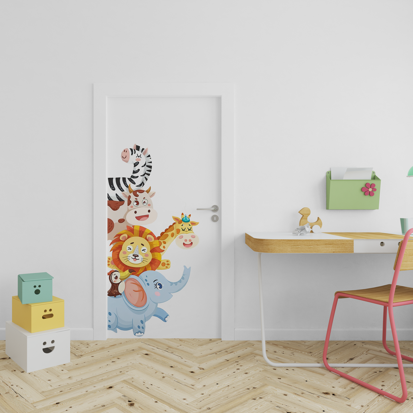 Cute Animal Door Wall Sticker
