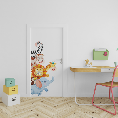 Cute Animal Door Wall Sticker