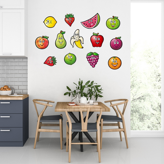 Smiling Cartoon Fruit Kitchen/Kids Room Wall Sticker