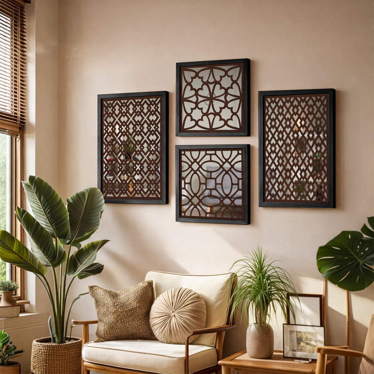 Moroccan Circle Mirror Art Set of 4