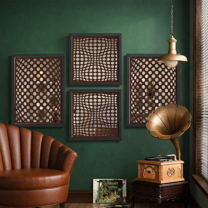 Optical Dot Pattern Mirror Set of 4