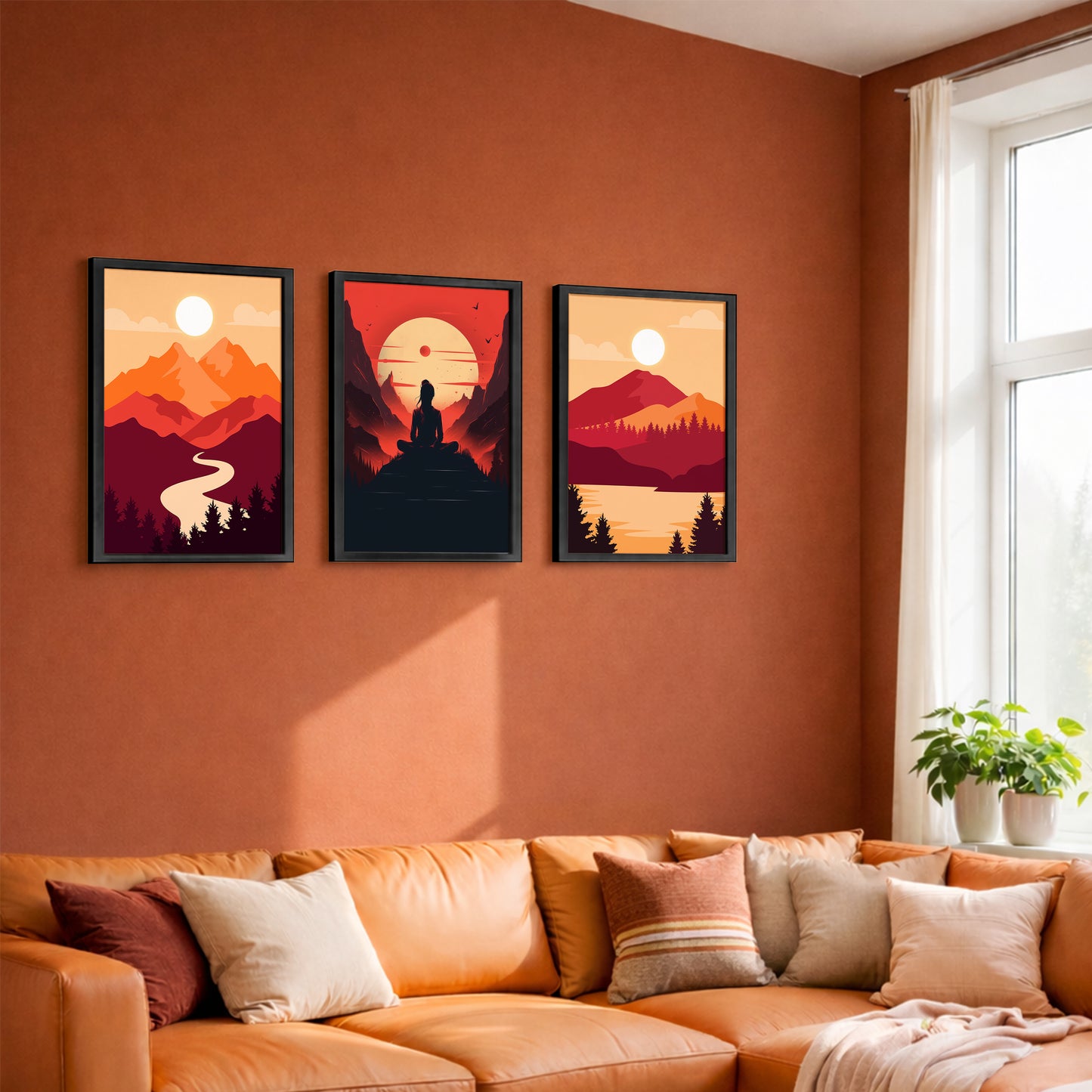 Sunset Serenity Wall Frame Trio