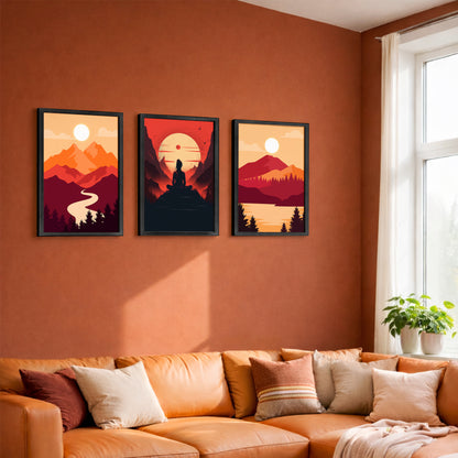 Sunset Serenity Wall Frame Trio