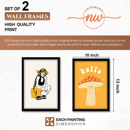 Whimsical Mushroom Framed Set