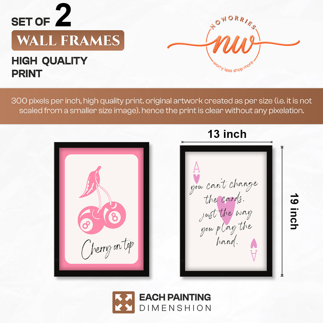 Cherry & Motivational Typography Print Set