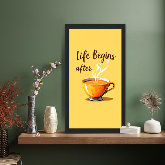 Life Begins After Tea Wall Frame Set of 1