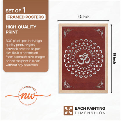Om Sacred Symbol Framed Poster Set of 1