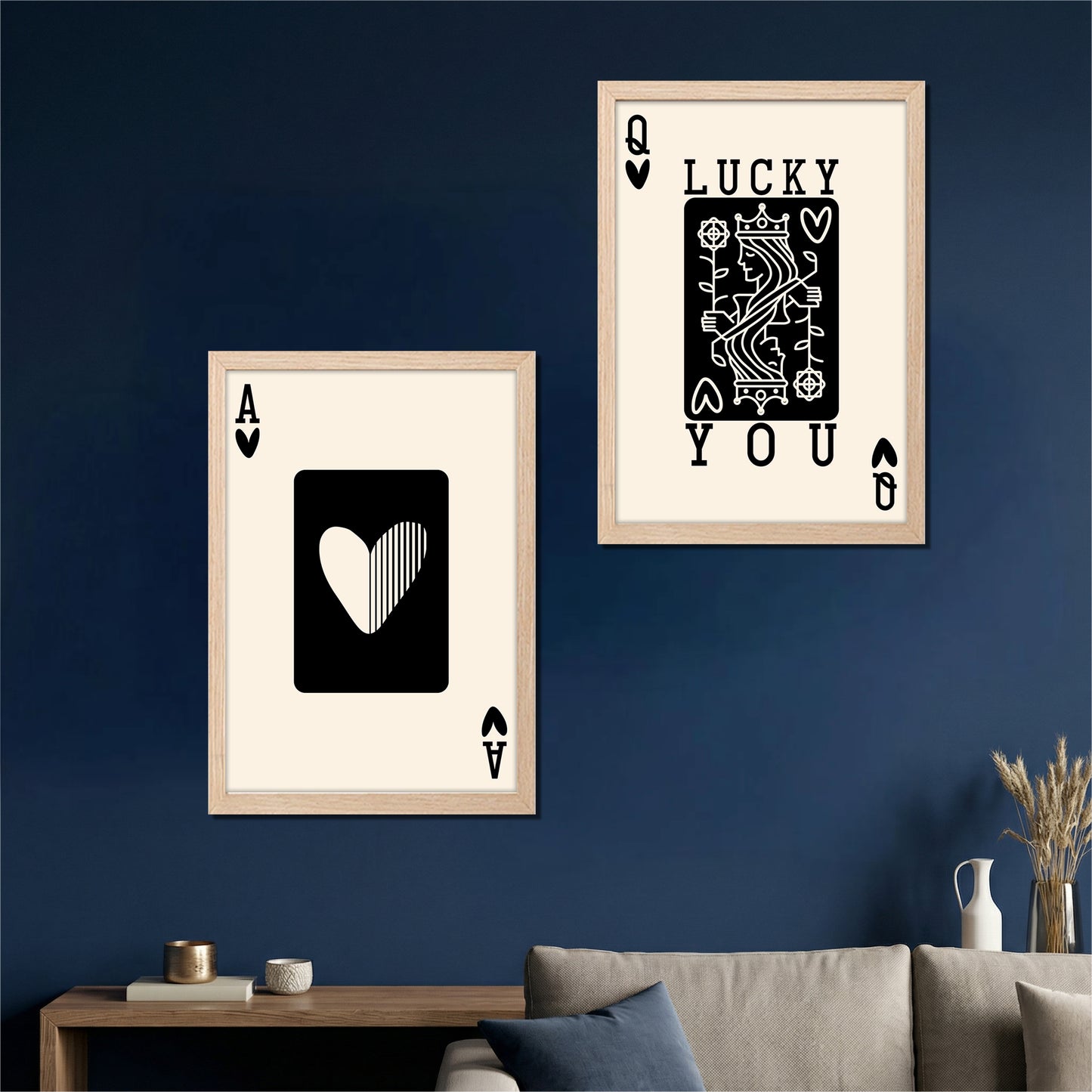 Playing Card Romance Wall Art Set