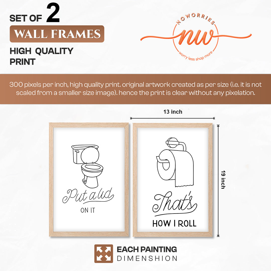 Funny Toilet Humor Wall Frames Set of 2