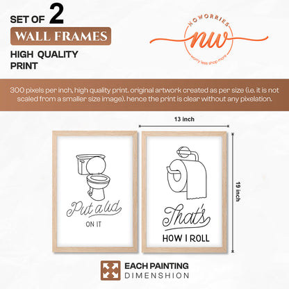 Funny Toilet Humor Wall Frames Set of 2