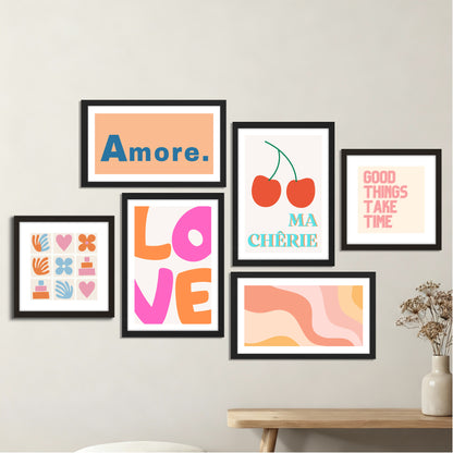 Love & Amore Wall Set of 6