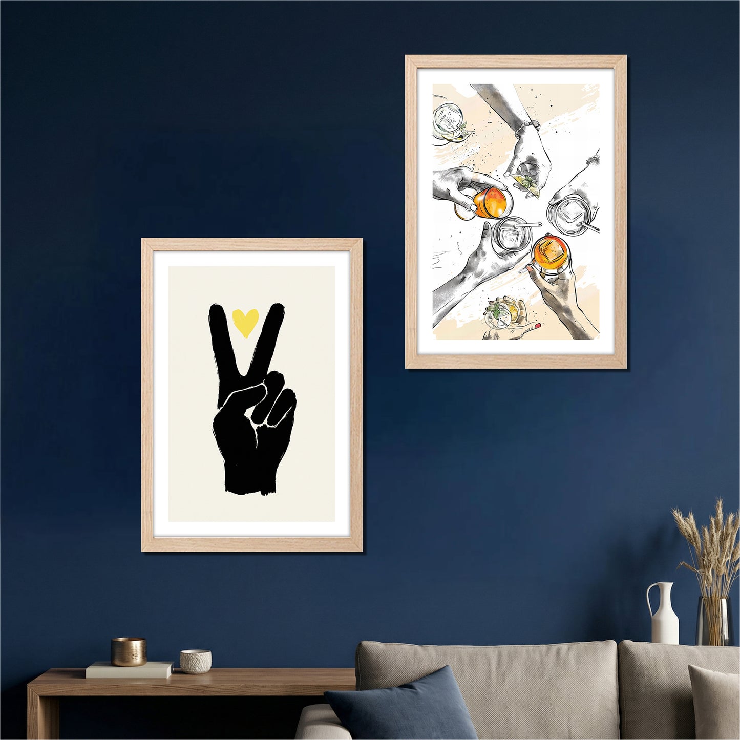 Peace Sign & Social Gathering Wall Art Set
