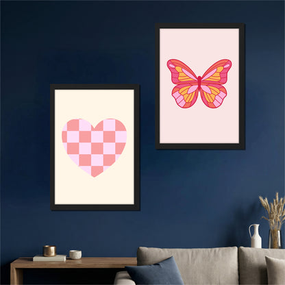 Heart & Butterfly Framed Set