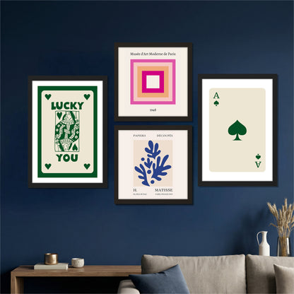 Lucky Card Wall Decor Set of 4