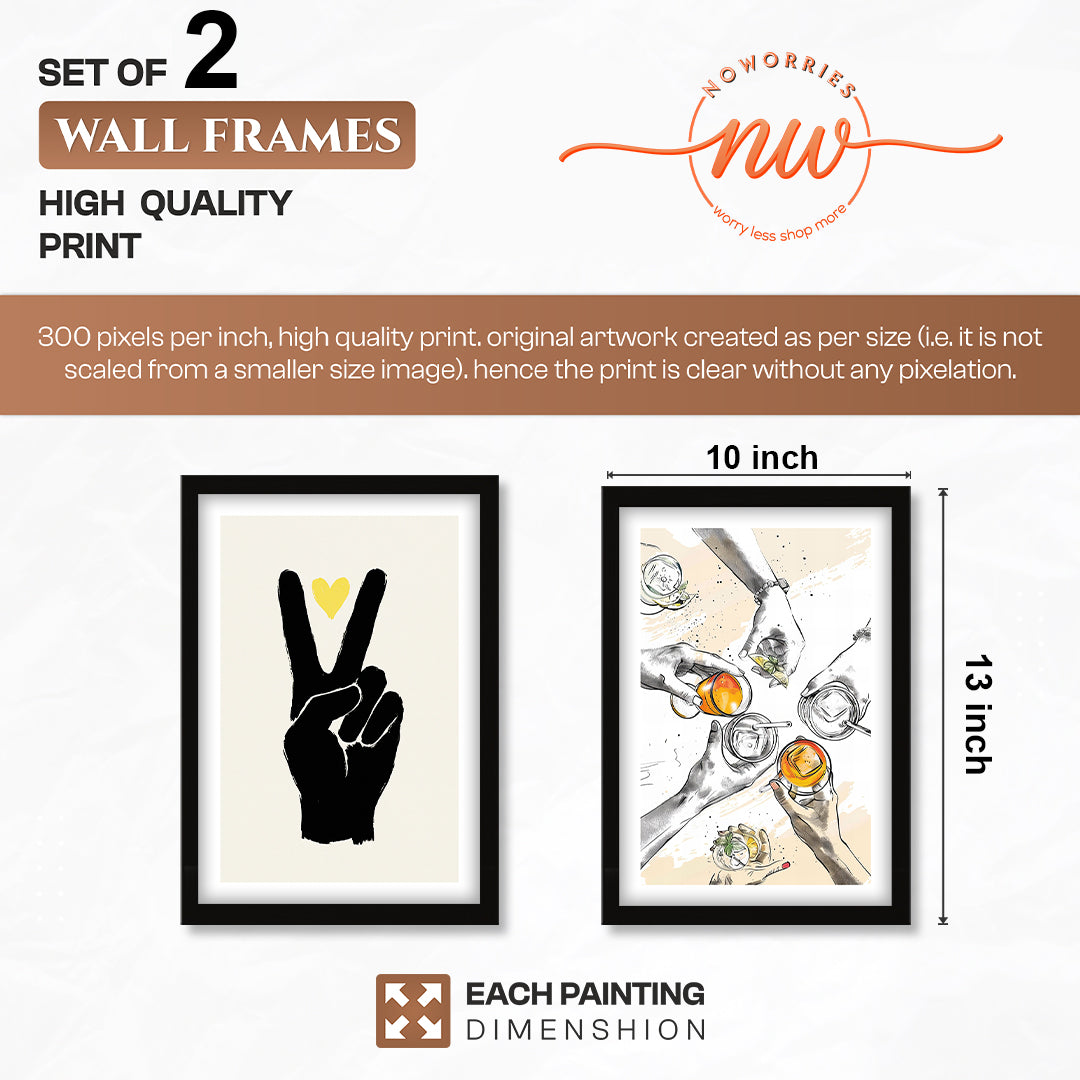 Peace Sign & Social Gathering Wall Art Set