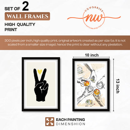 Peace Sign & Social Gathering Wall Art Set