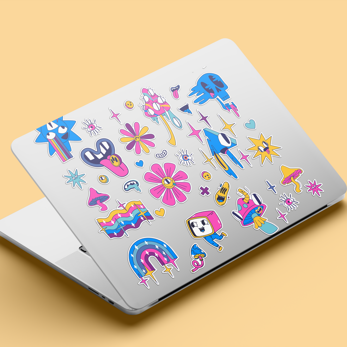 Funky Retro Mascot Sticker Pack