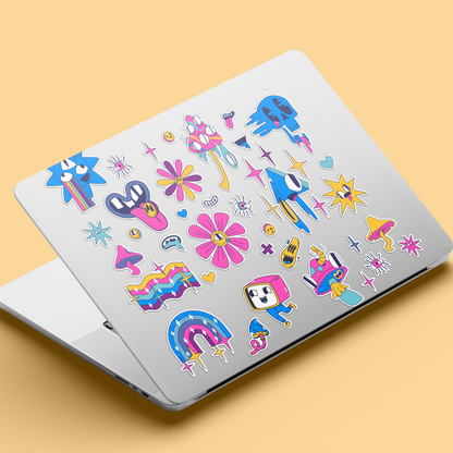 Funky Retro Mascot Sticker Pack