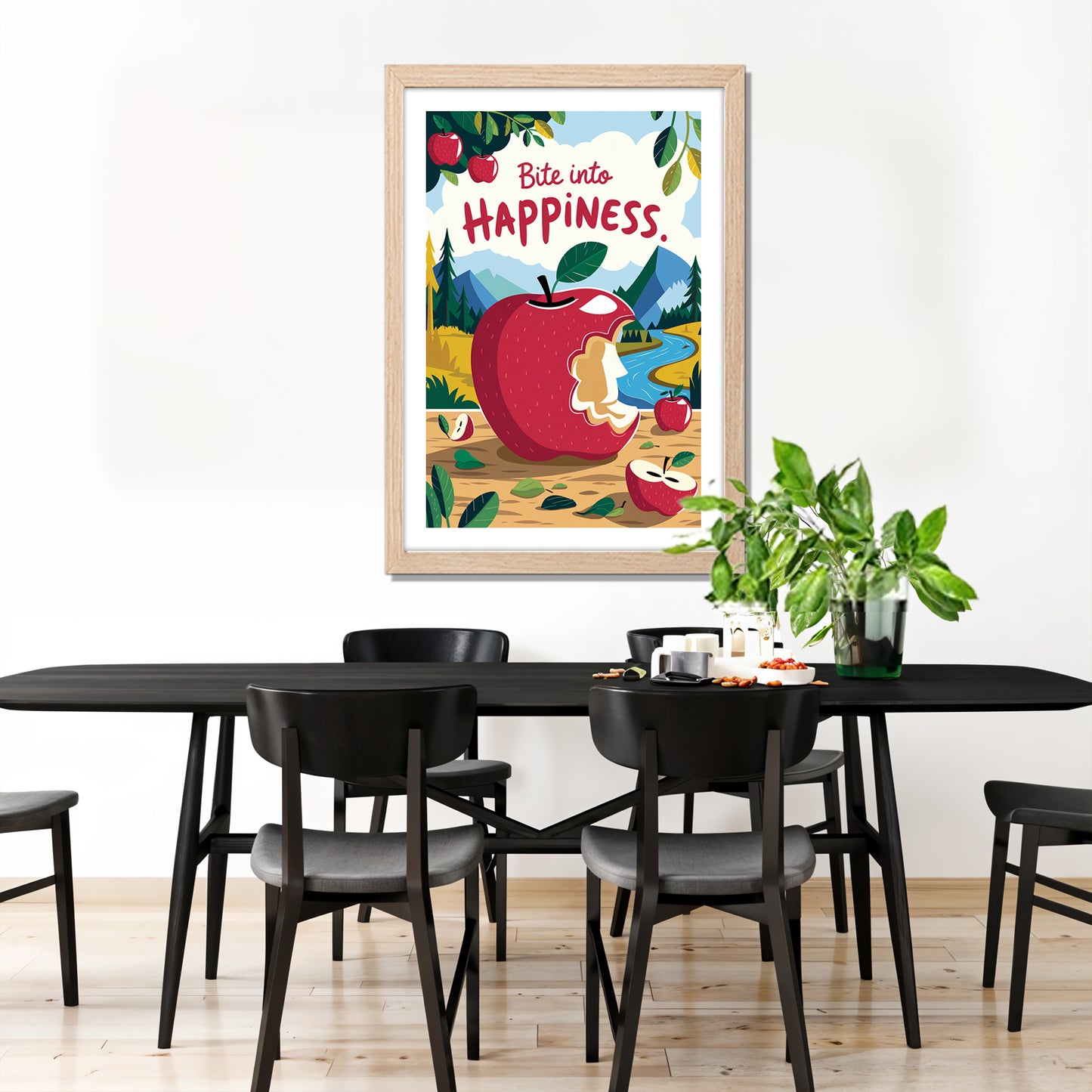 Bite Into Happiness Wall Frame
