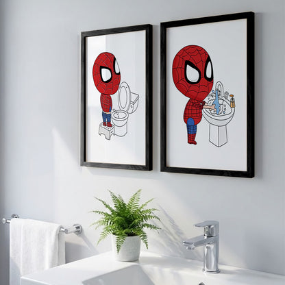 Spider-Man Bathroom Wall Frames Set of 2