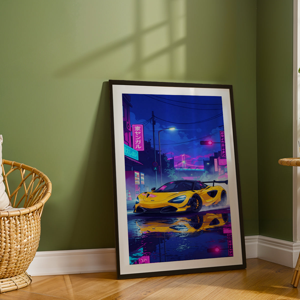 Retro Neon Speed Wall Frame