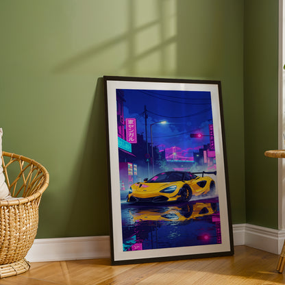 Retro Neon Speed Wall Frame