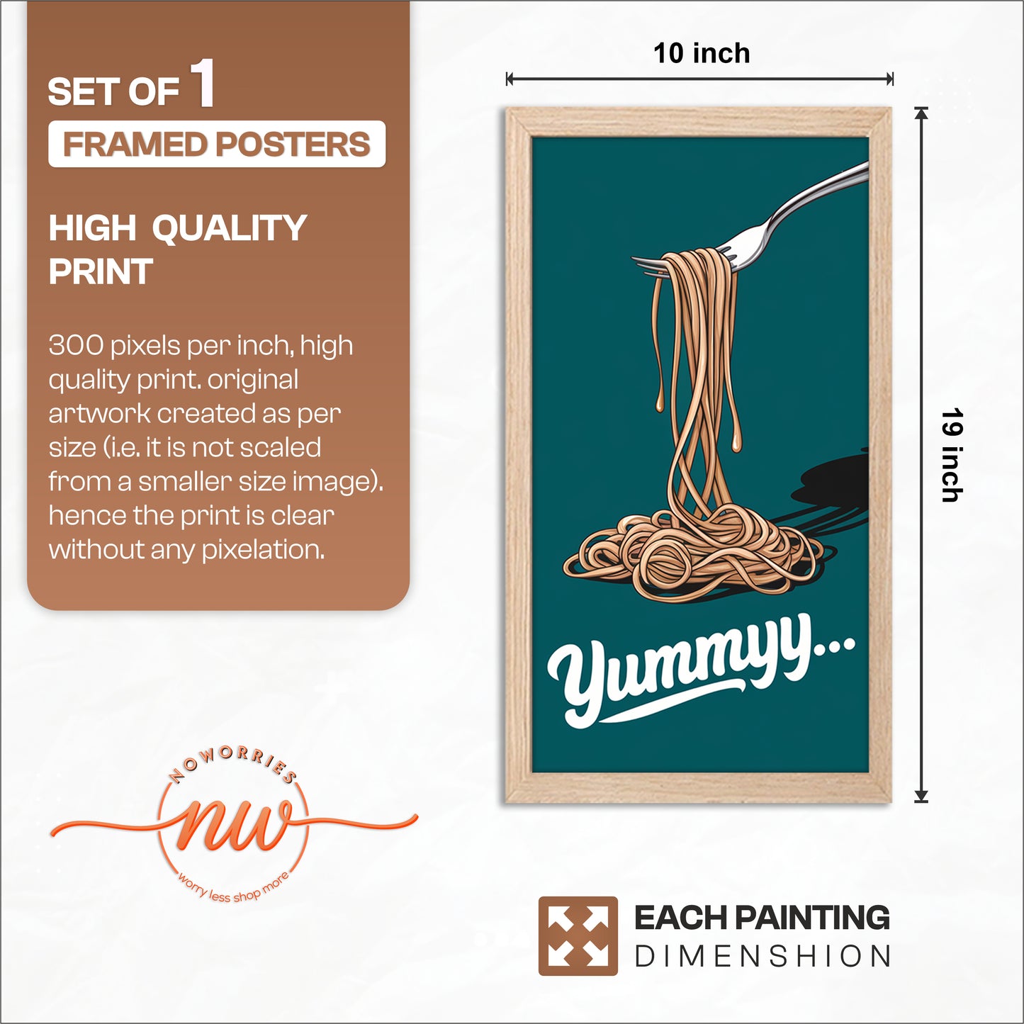 Yummy Spaghetti Wall Frame