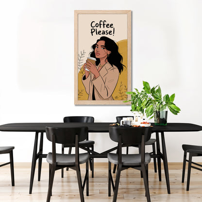 Modern Coffee Girl Illustration