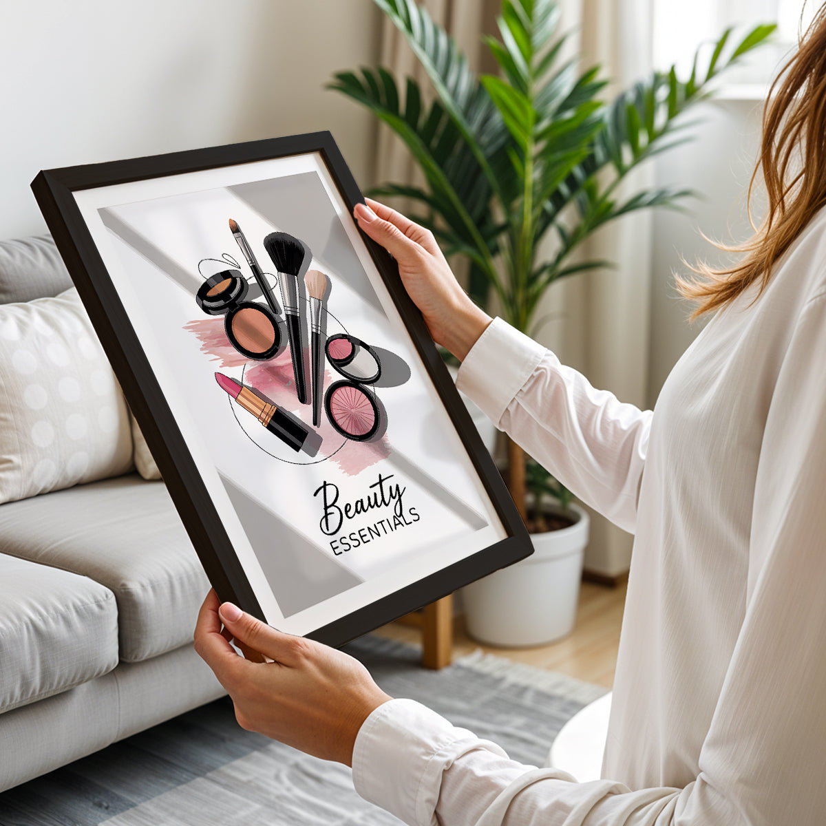 Beauty Essentials Makeup Framed Wall Art Print