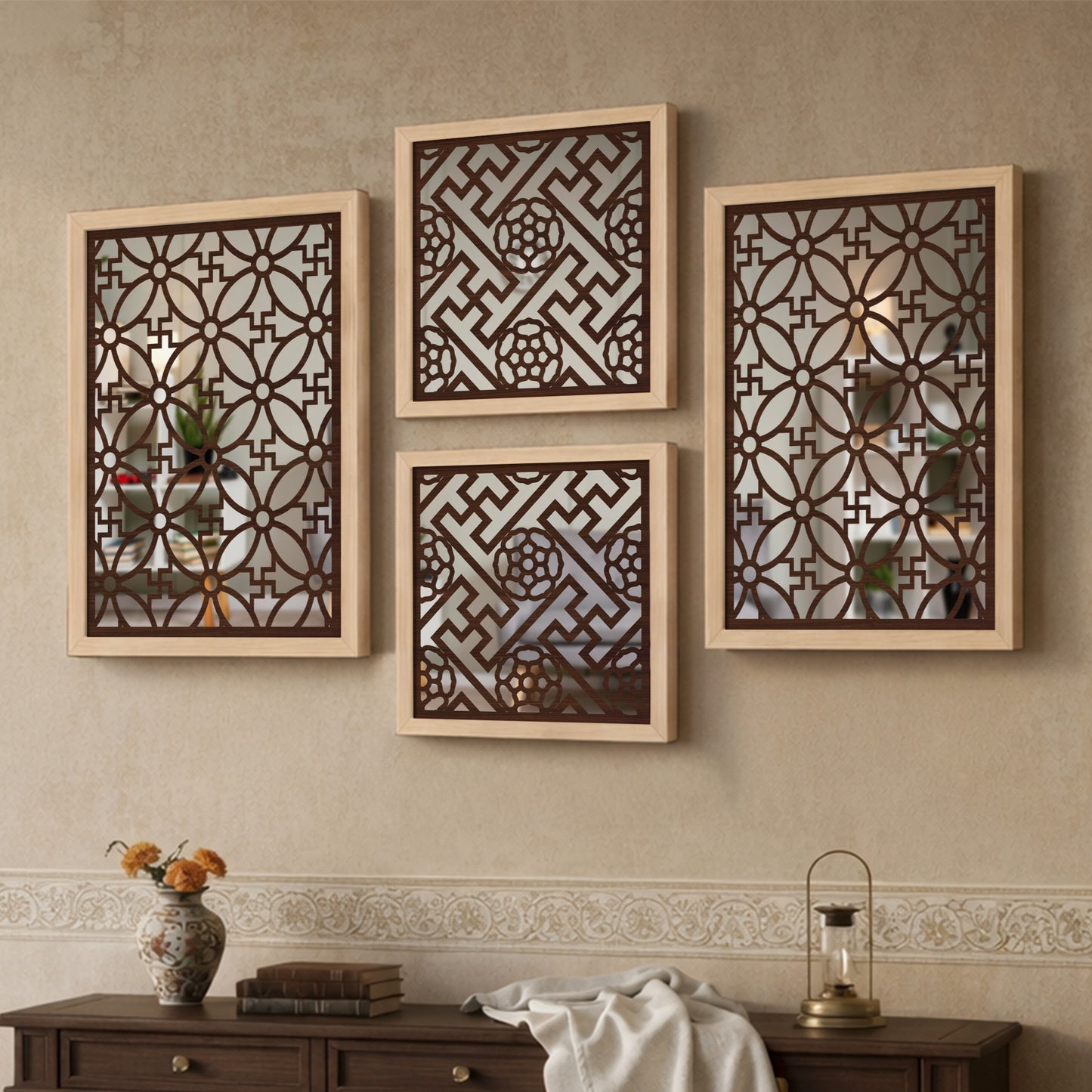 Regal Mirror Art Set of 4