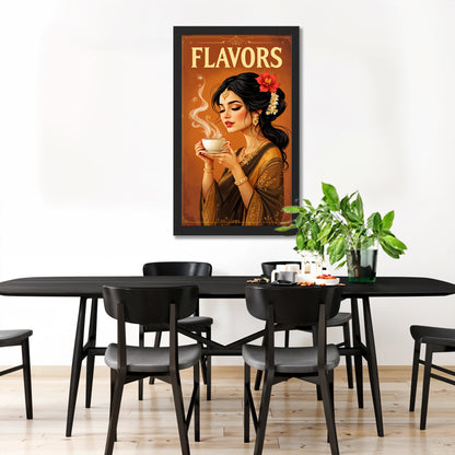 Flavors Tea Lady Art Wall Frame Set of 1
