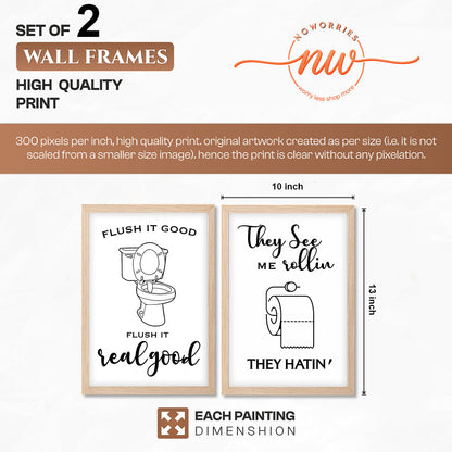 Funny Bathroom Quotes Set of 2
