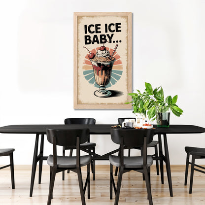 Retro Ice Cream Sundae Wall Frame