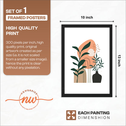 Boho Botanical Vase Wall Frame – Set of 1