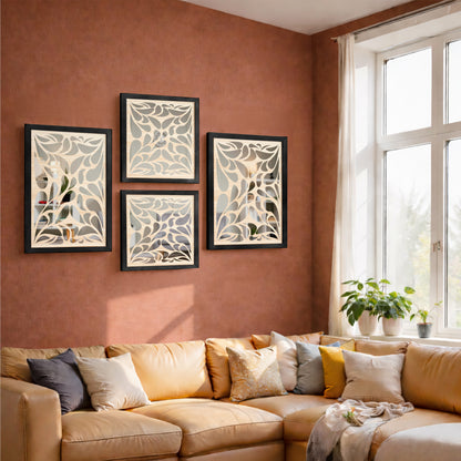 Leaf Motif Mirror Collection Set of 4