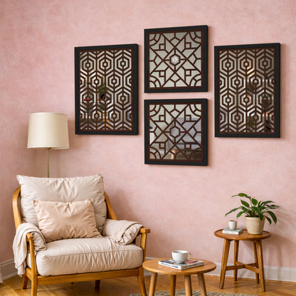 Hexara Mirror Art Set of 4