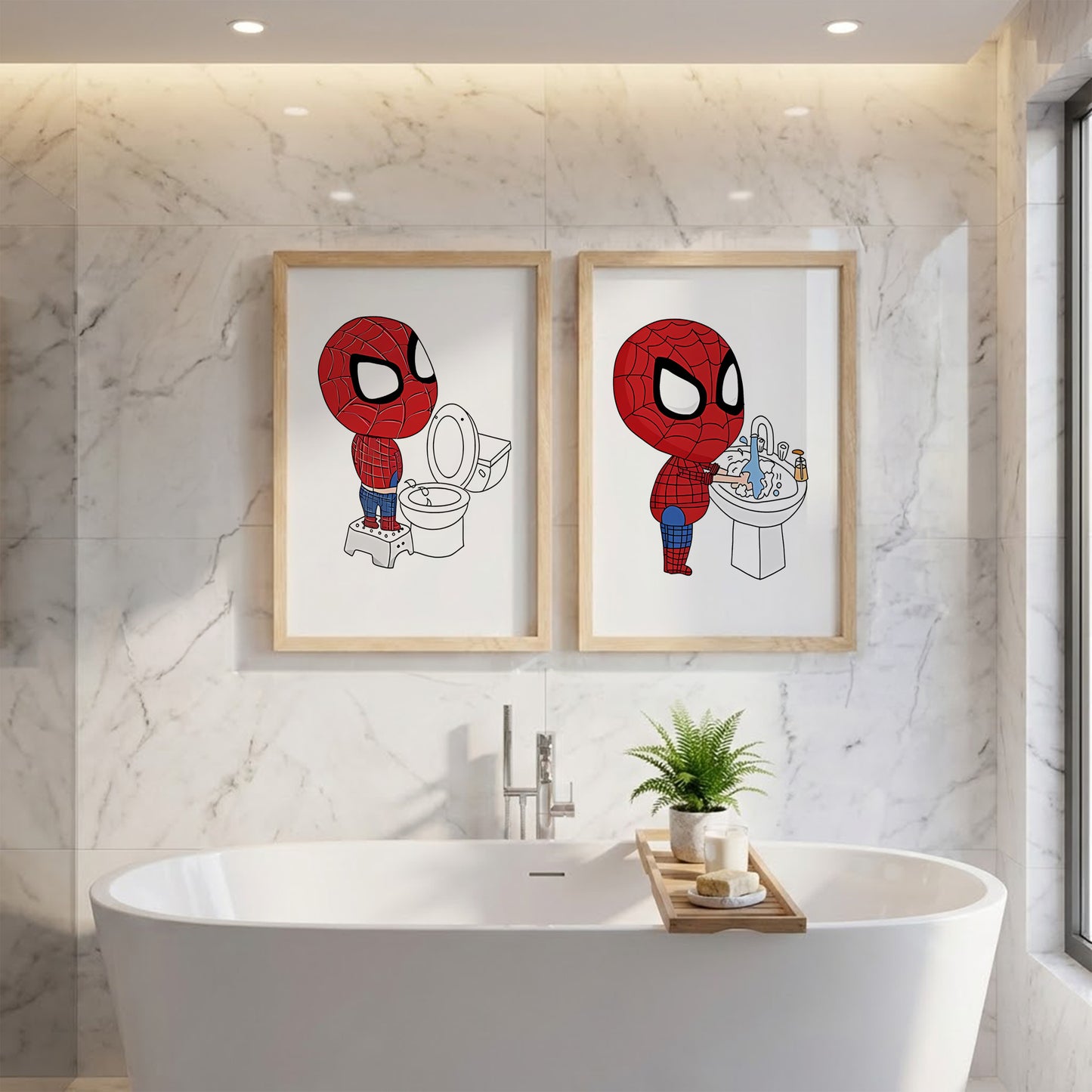 Spider-Man Bathroom Wall Frames Set of 2