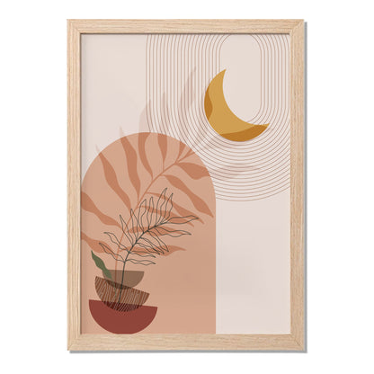 Celestial Botanical Abstract Wall Frame – Set of 1