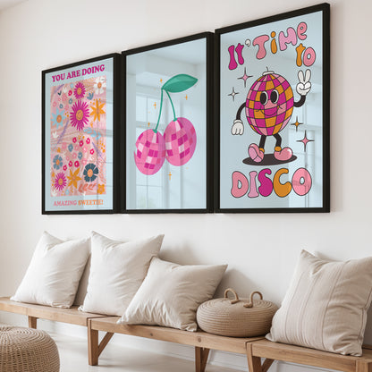 Retro Disco Pop Art Set of 3