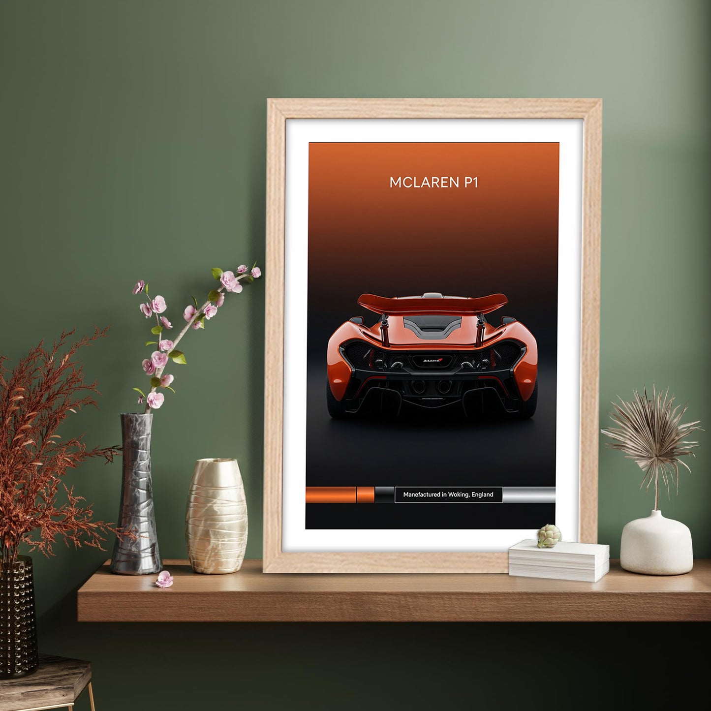 McLaren P1 Rearview Wall Frame