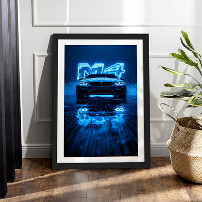 BMW M4 Neon Nights Wall Frame