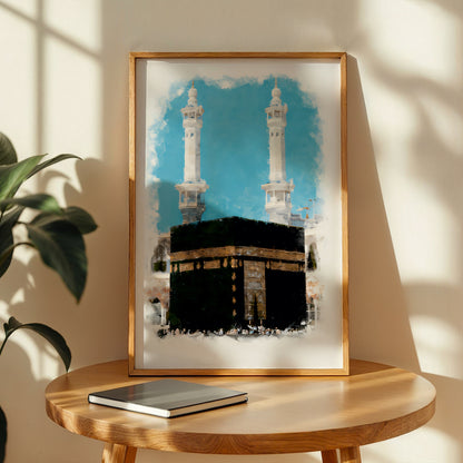 Kaaba Watercolor Islamic Wall Art