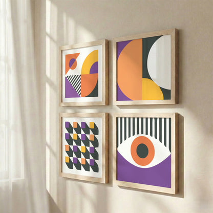 Modern Geometry Wall Art Set of 4