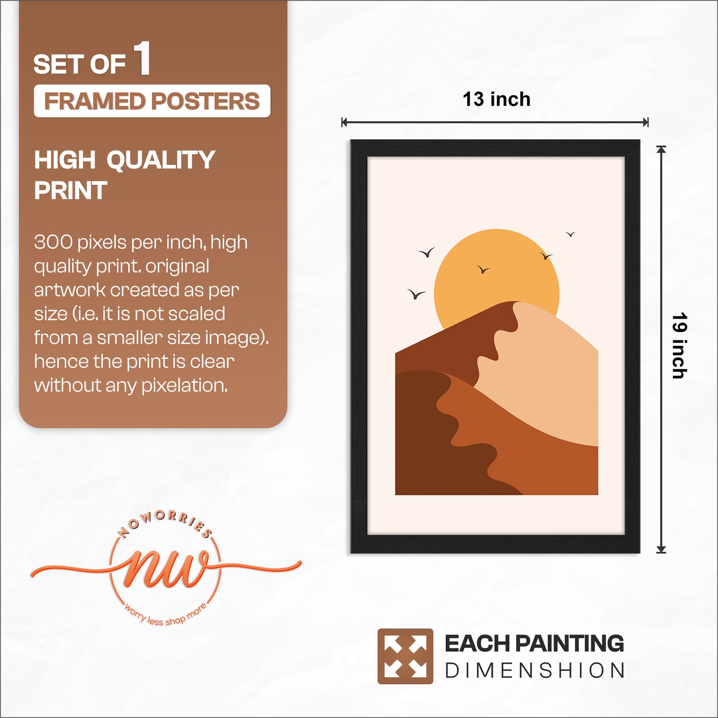 Abstract Desert Sun Landscape Wall Art
