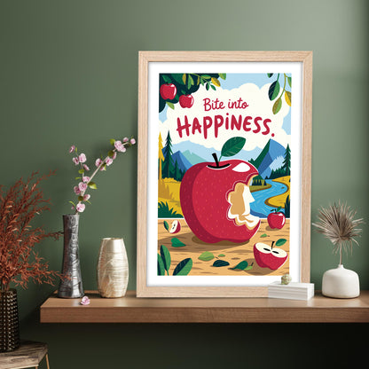 Bite Into Happiness Wall Frame