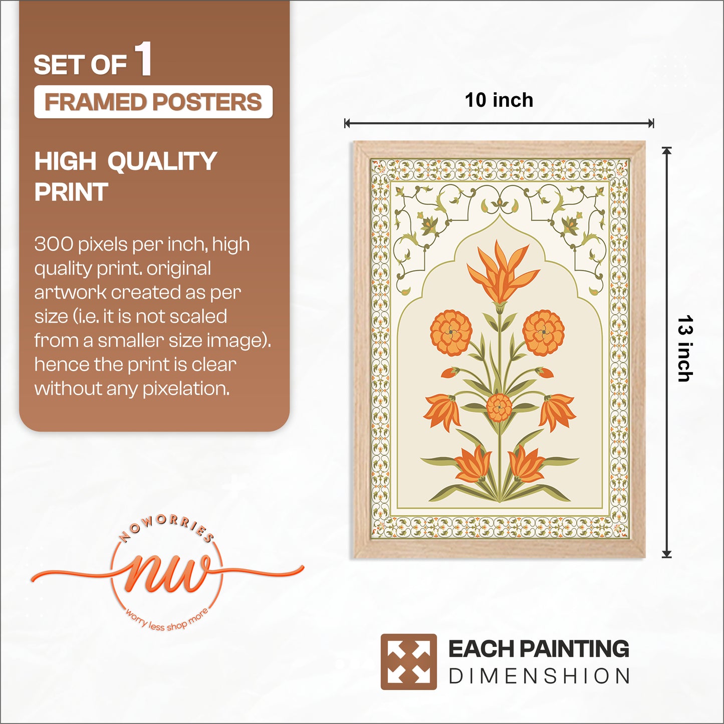 Floral Mughal Pattern Frame
